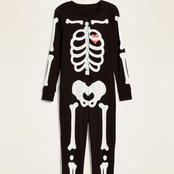 Old Navy Other - NWT - Glow-in-the-Dark Skeleton with heart One-Piece Jumpsuit - Unisex